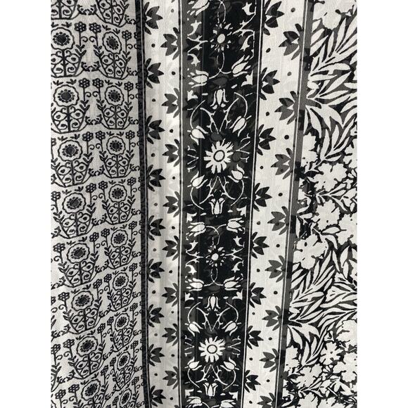Old Navy Tunic Top Size XXL Womens Black White Chiffon Boho Whimsigoth Peasant - Picture 7 of 13